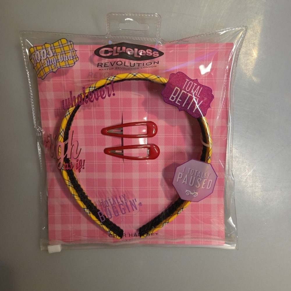 3 Piece Clueless Headband & Clips Hair Set Revolution Makeup‎ 90s Cher Hair Set